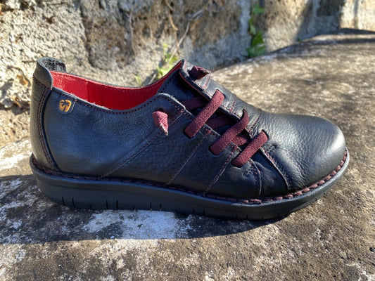 Jungla 8263 scarpa stringata donna in pelle nera