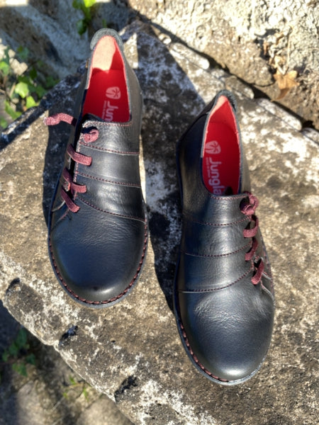 Jungla 8263 scarpa stringata donna in pelle nera