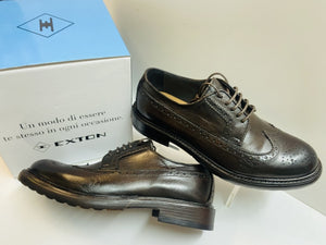 Exton 9820 derby uomo inglese lavorato pelle castagno