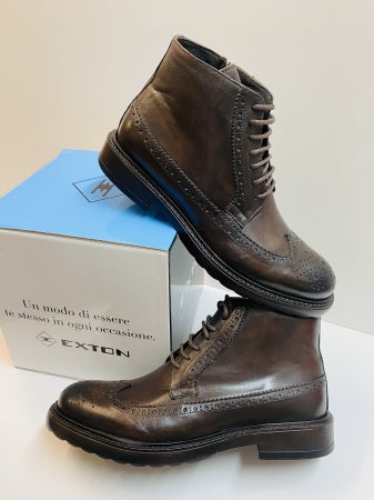 Exton 9821 stivaletto uomo in pelle castagno