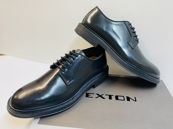 Exton 278 derby liscio uno in abrasivato nero