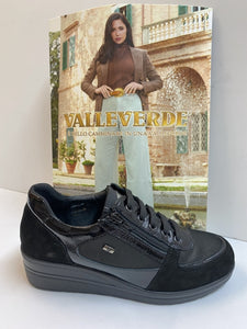 Valleverde 36211 sneakers in pelle e pelle scamosciata nero