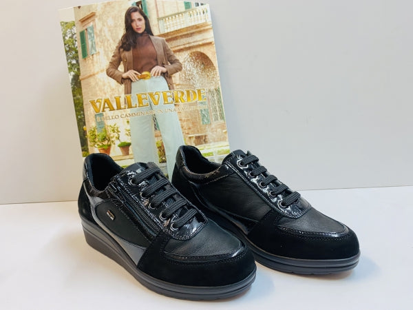 Valleverde 36211 sneakers in pelle e pelle scamosciata nero