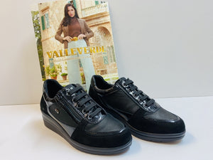 Valleverde 36211 sneakers in pelle e pelle scamosciata nero