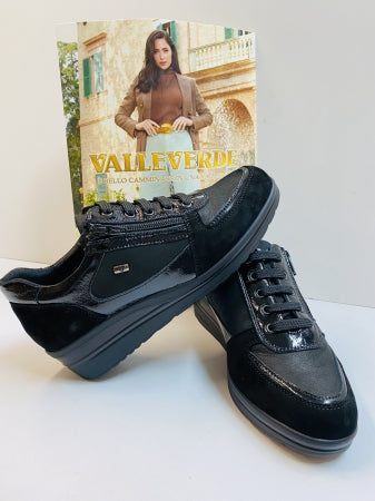 Valleverde 36211 sneakers in pelle e pelle scamosciata nero