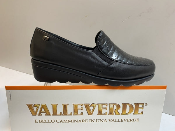 Valleverde VS10301 mocassino donna in nappa e pattina in cocco nero