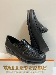 Valleverde VS10301 mocassino donna in nappa e pattina in cocco nero