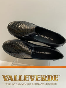 Valleverde VS10301 mocassino donna in nappa e pattina in cocco nero