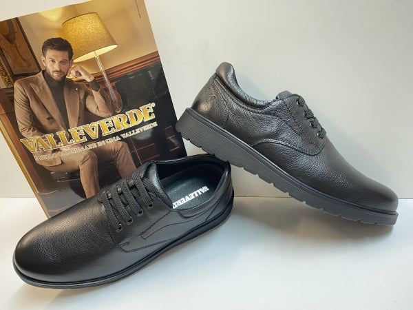 Valleverde 36835 stringata uomo in nappa nero