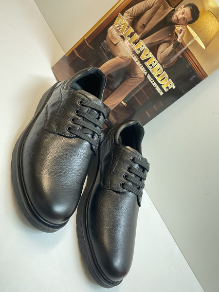 Valleverde 36835 stringata uomo in nappa nero