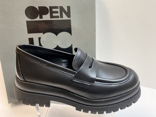 Open Too Air 1 mocassino donna in pelle nera