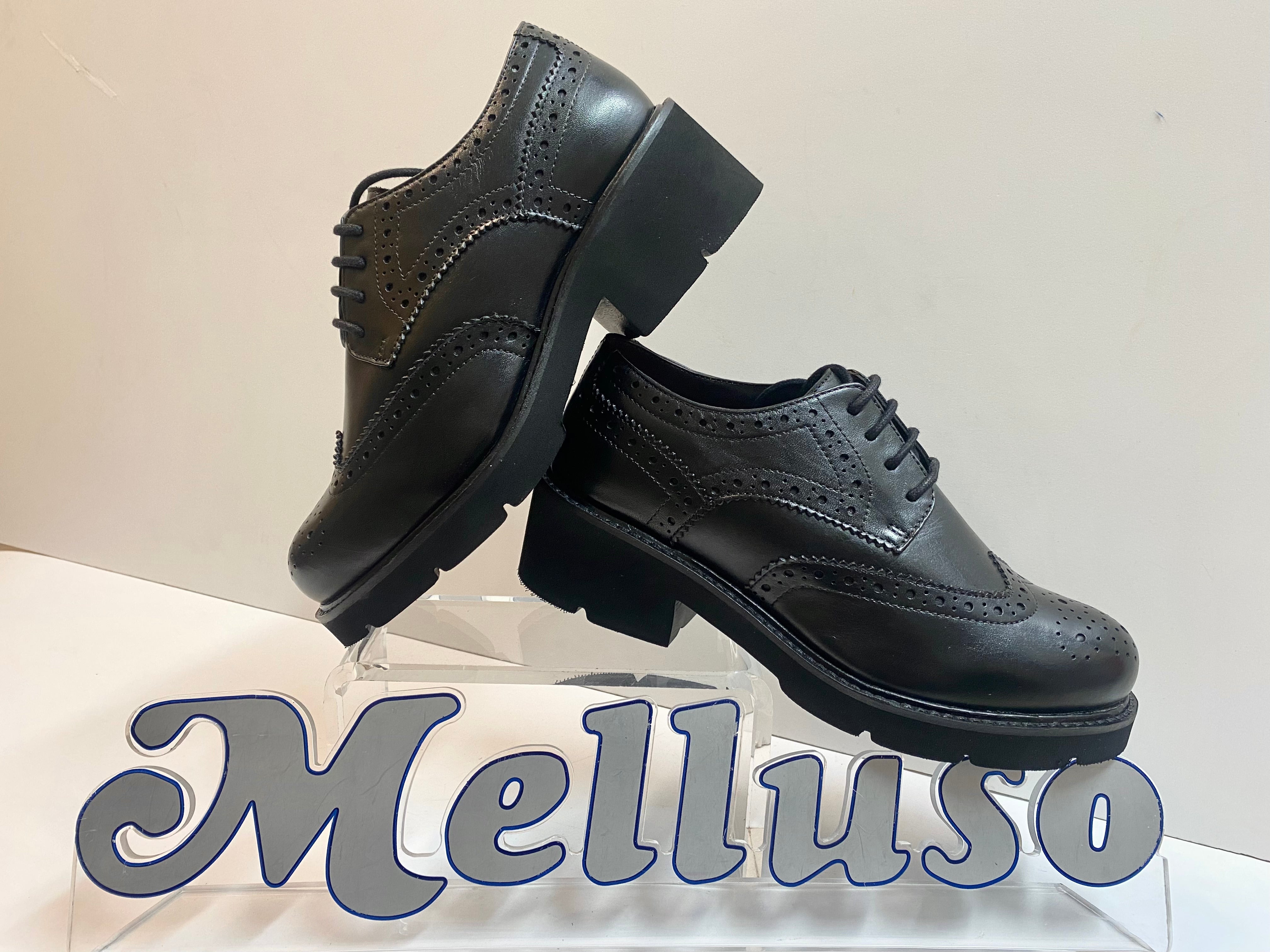 Melluso 034326 stringata donna in pelle nero