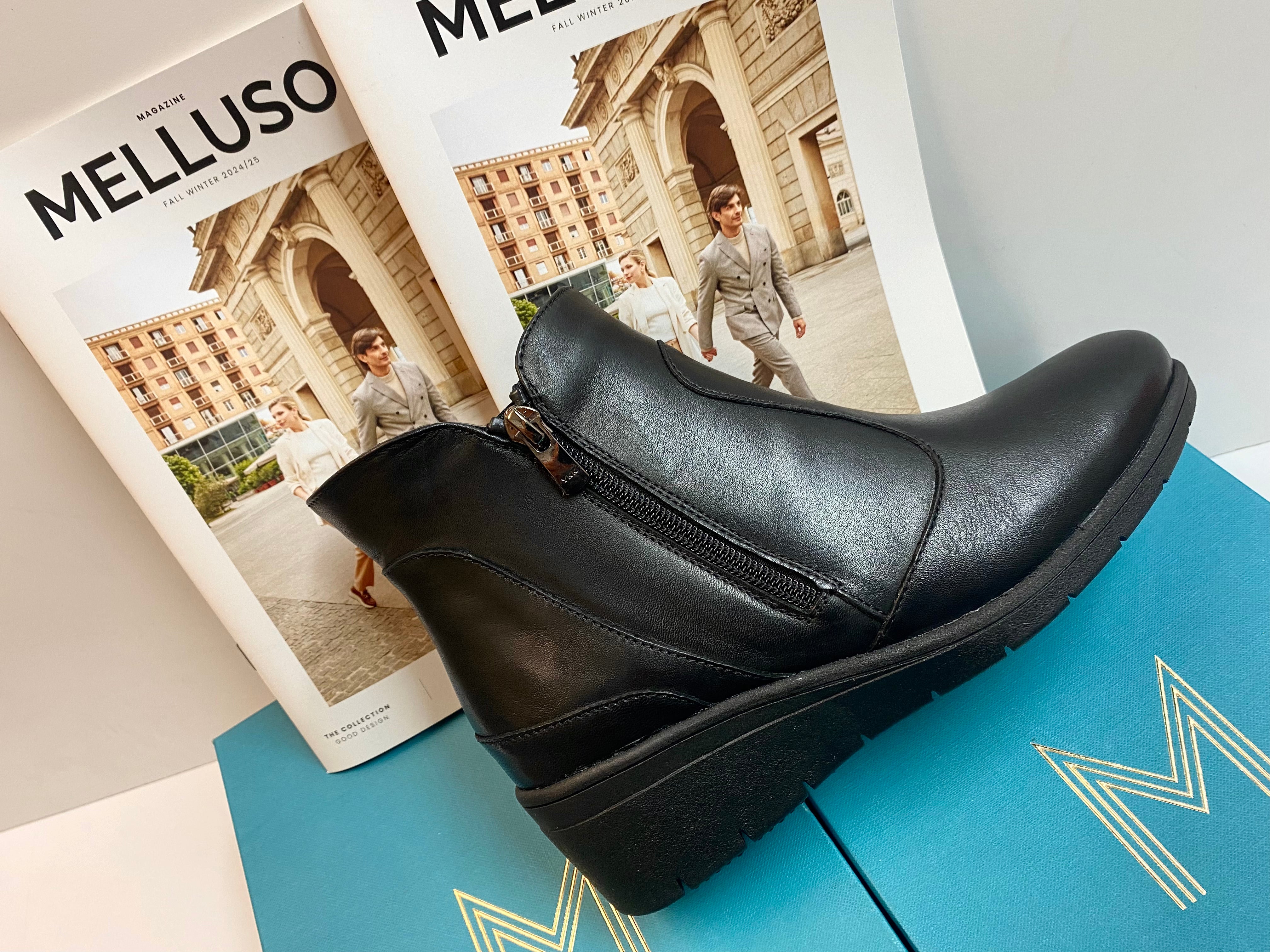 Melluso K91630 stivaletti donna in pelle nera con zip laterale