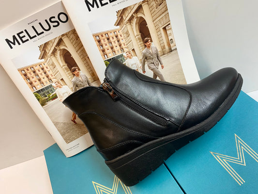 Melluso K91630 stivaletti donna in pelle nera con zip laterale