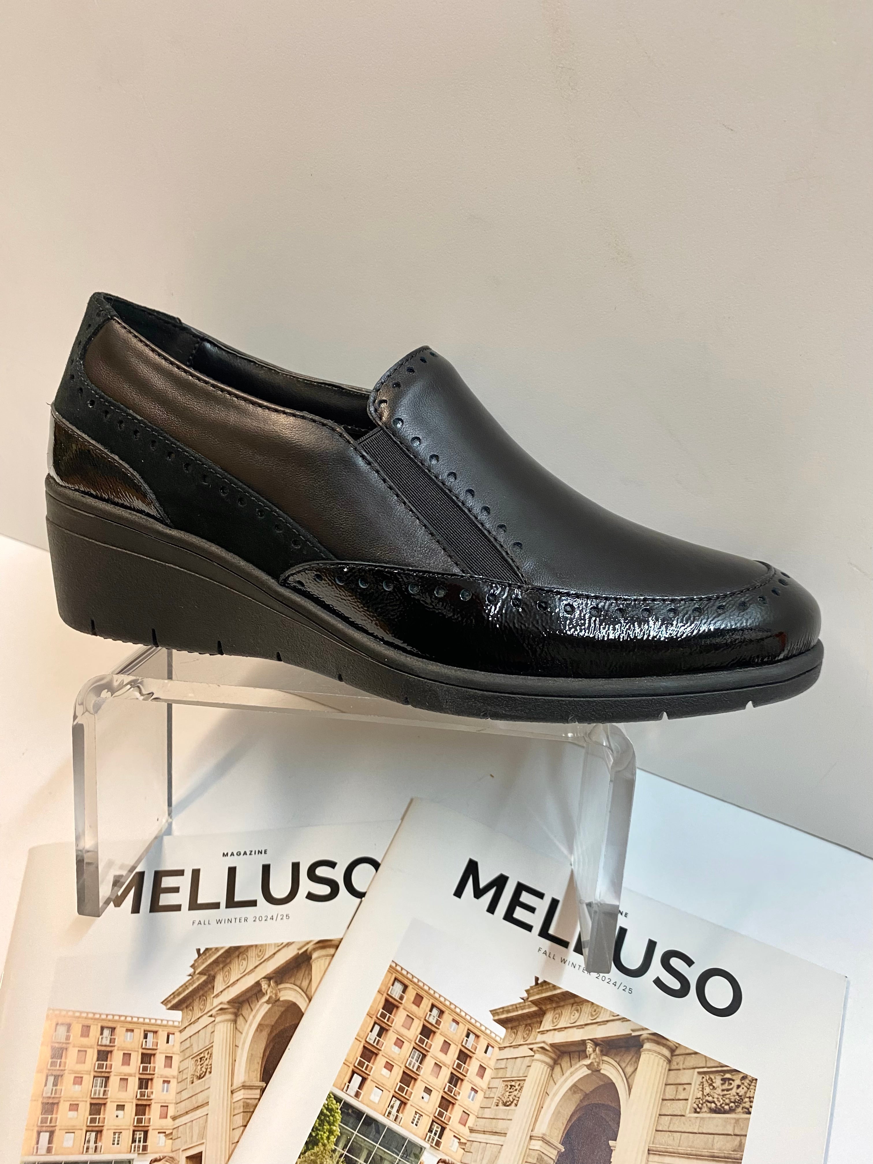 Melluso K91626W mocassino in pelle e vernice nero