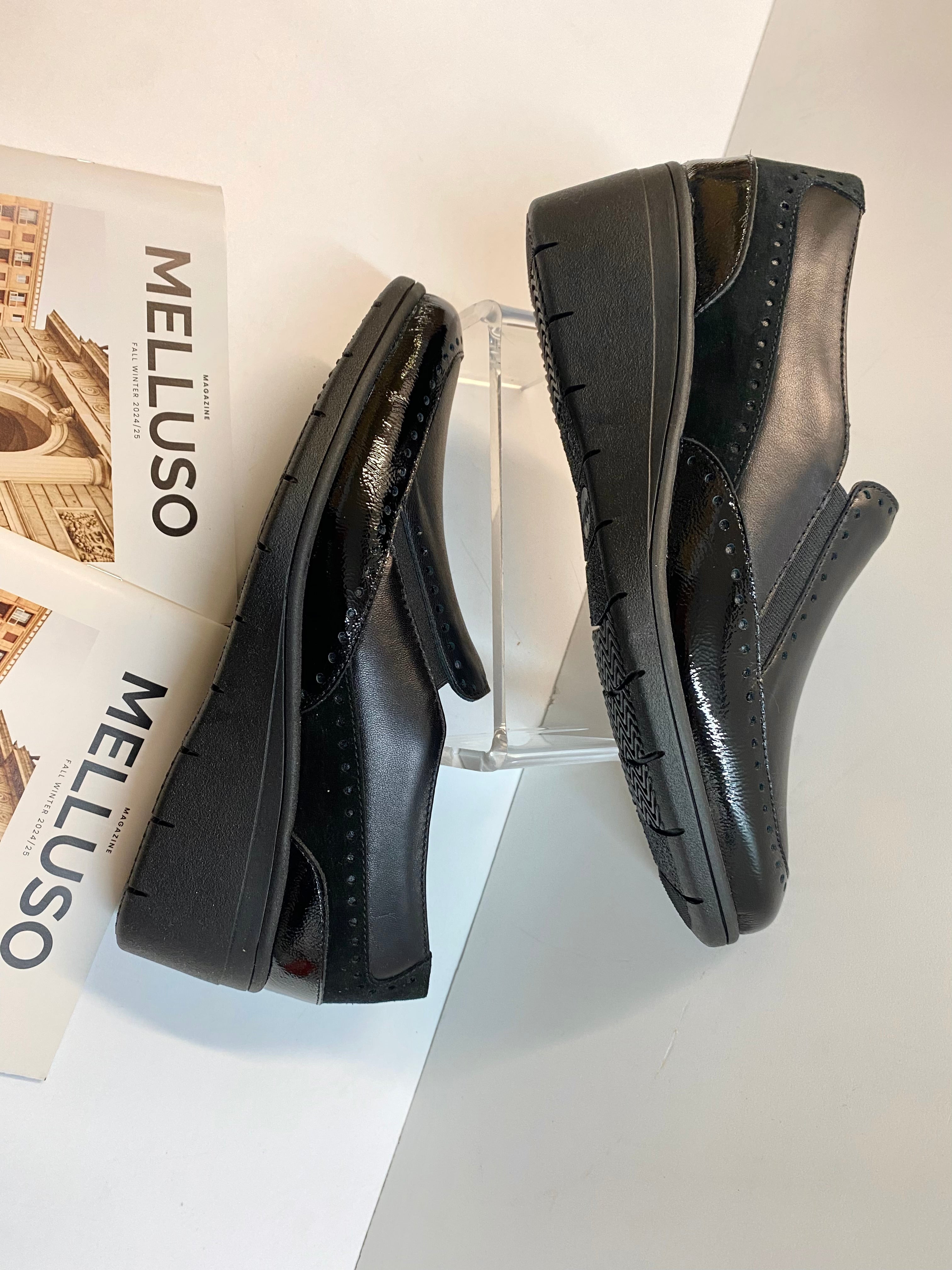 Melluso K91626W mocassino in pelle e vernice nero
