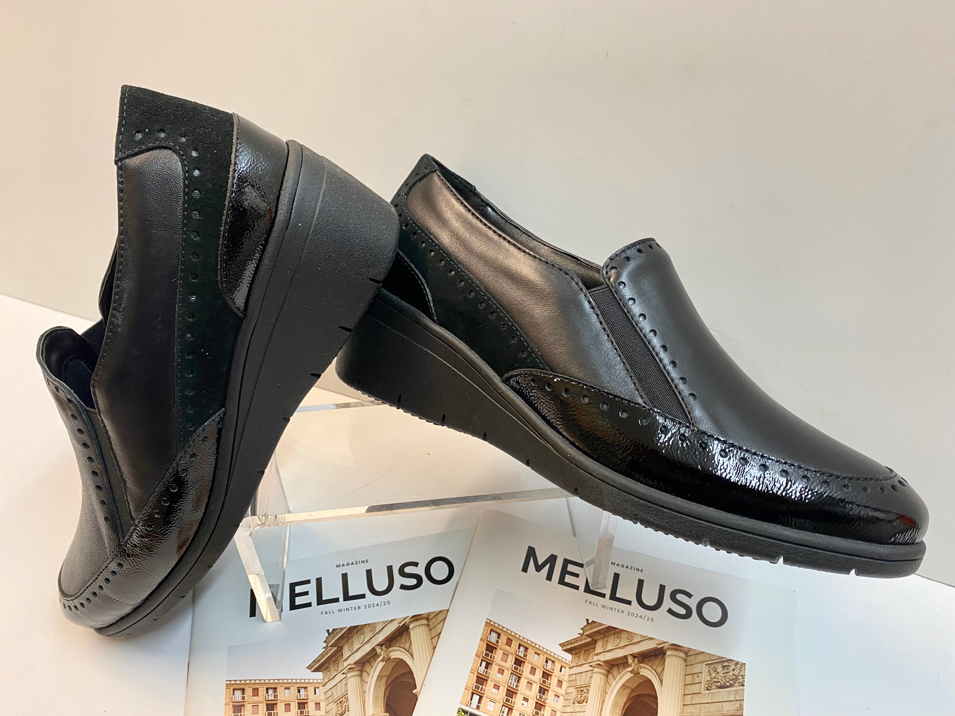 Melluso K91626W mocassino in pelle e vernice nero