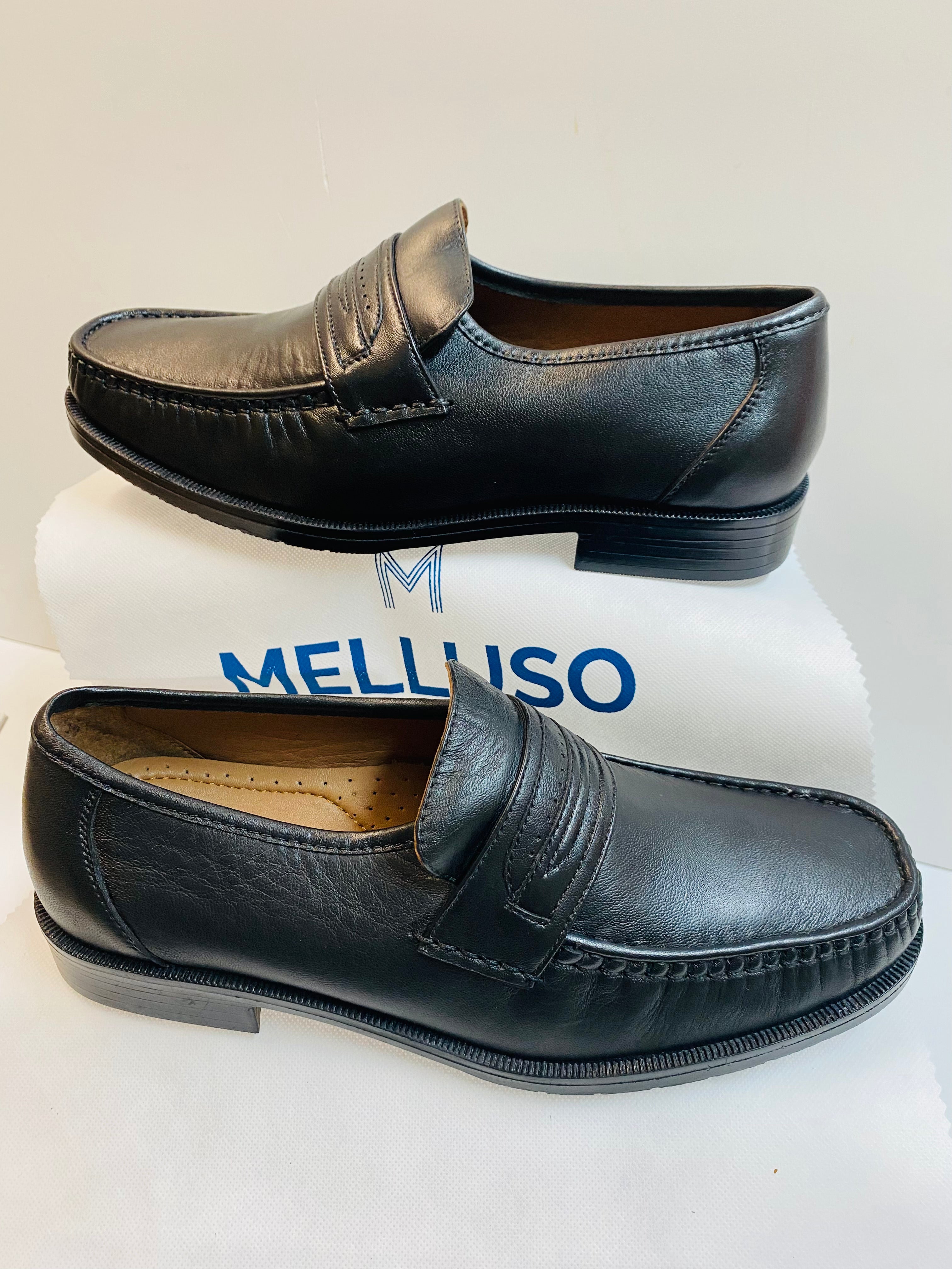 Melluso U36001 mocassino classico in pelle nera con plantare
