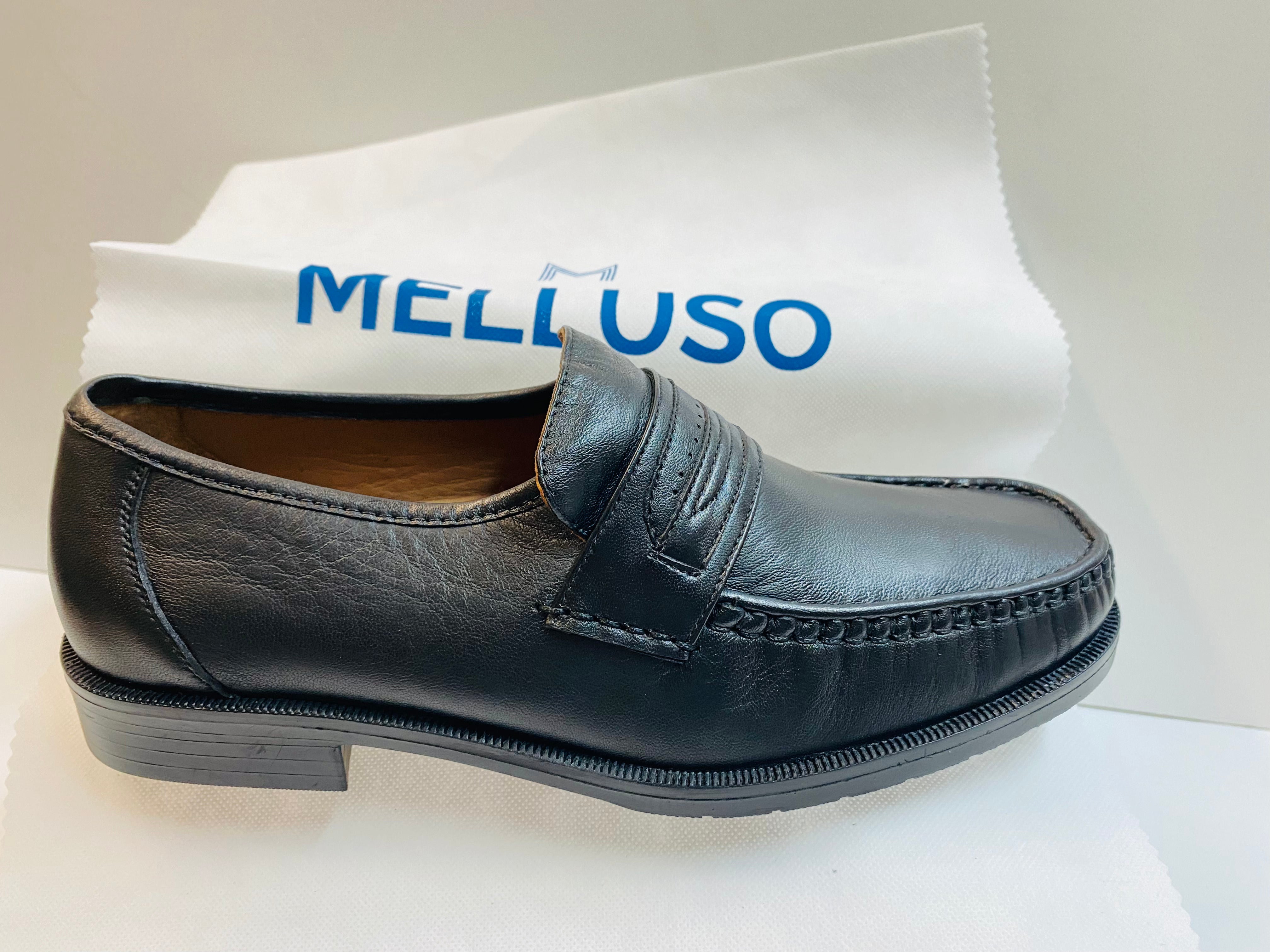 Melluso U36001 mocassino classico in pelle nera con plantare