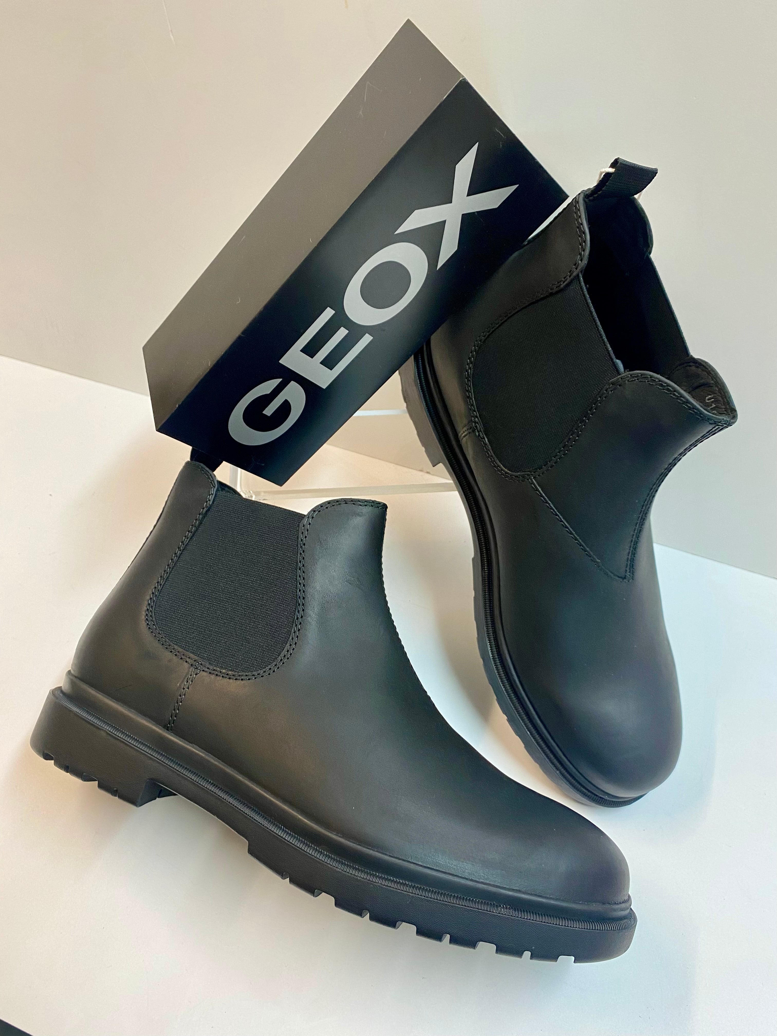 Geox U16DDA 0045 stivaletto chelsea uomo in pelle nero