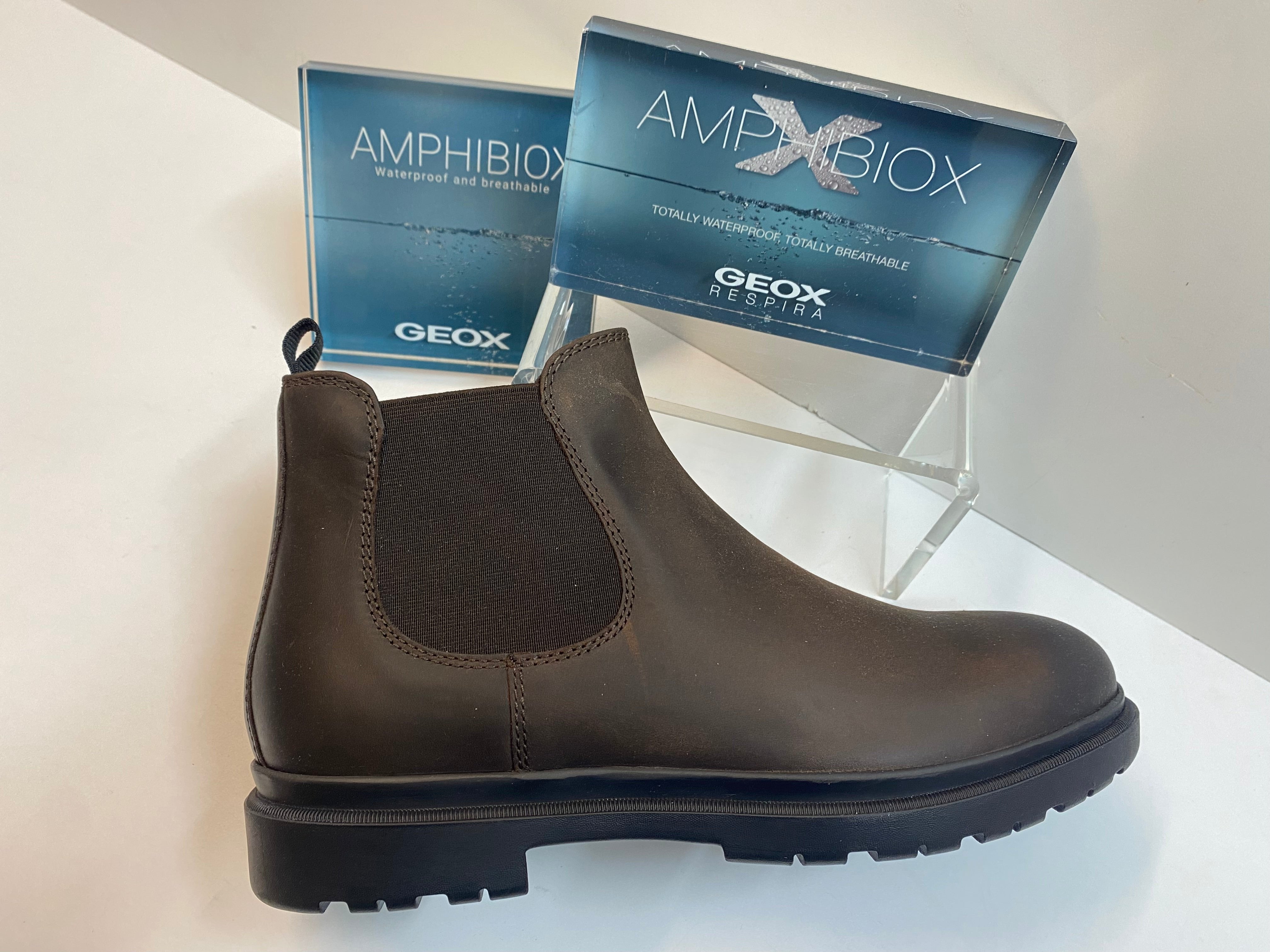 Geox U16DDA 0045 stivaletto chelsea uomo in pelle marrone