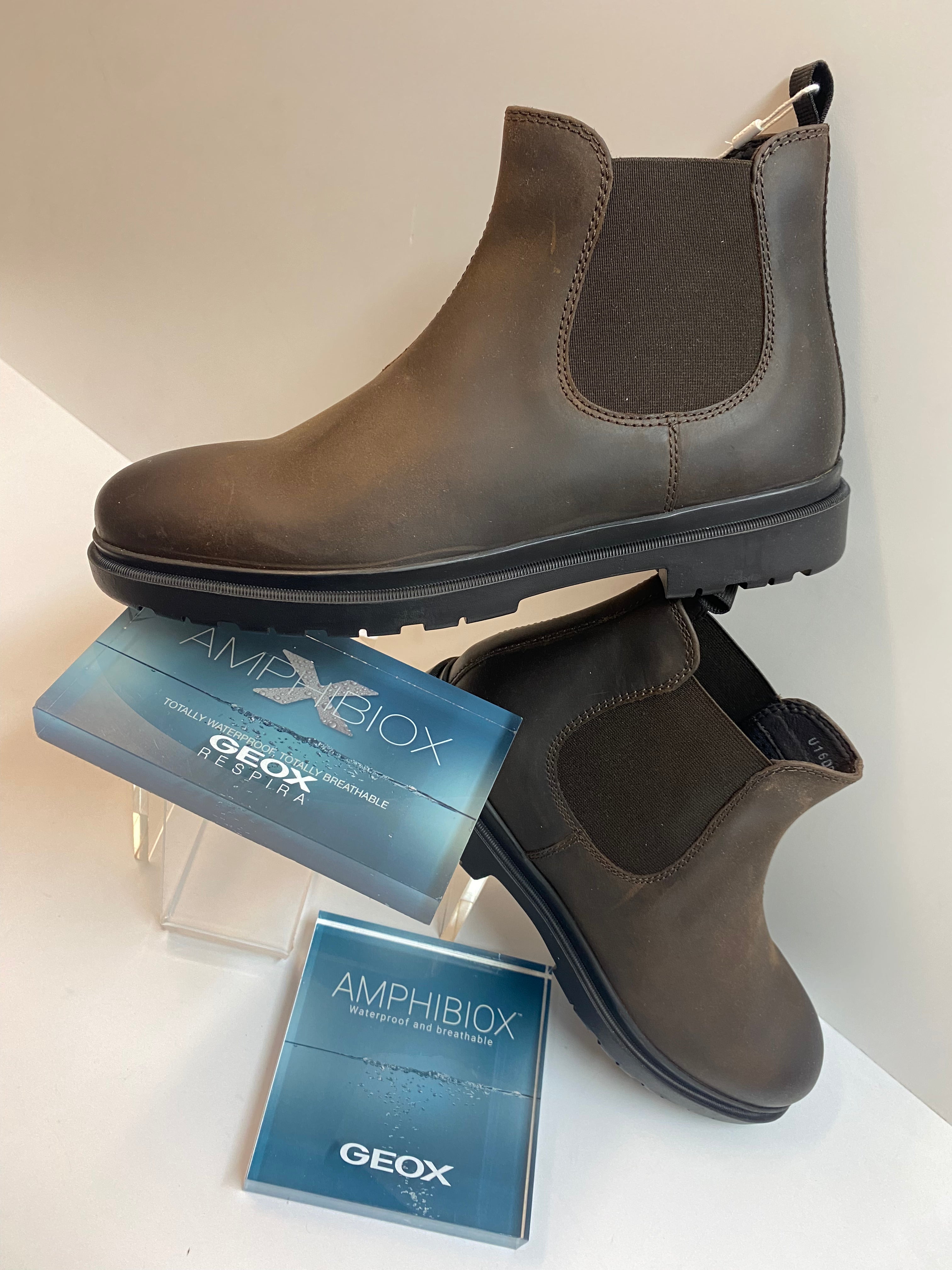 Geox U16DDA 0045 stivaletto chelsea uomo in pelle marrone