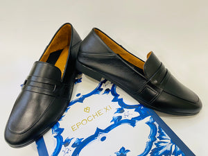 Epochè XI Napoli 28 mocassino donna tacco basso in pelle nero