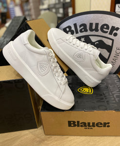 Blauer Buck 01 sneakers uomo in pelle white con logo