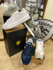 Blauer Buck 01 sneakers uomo in pelle white con logo