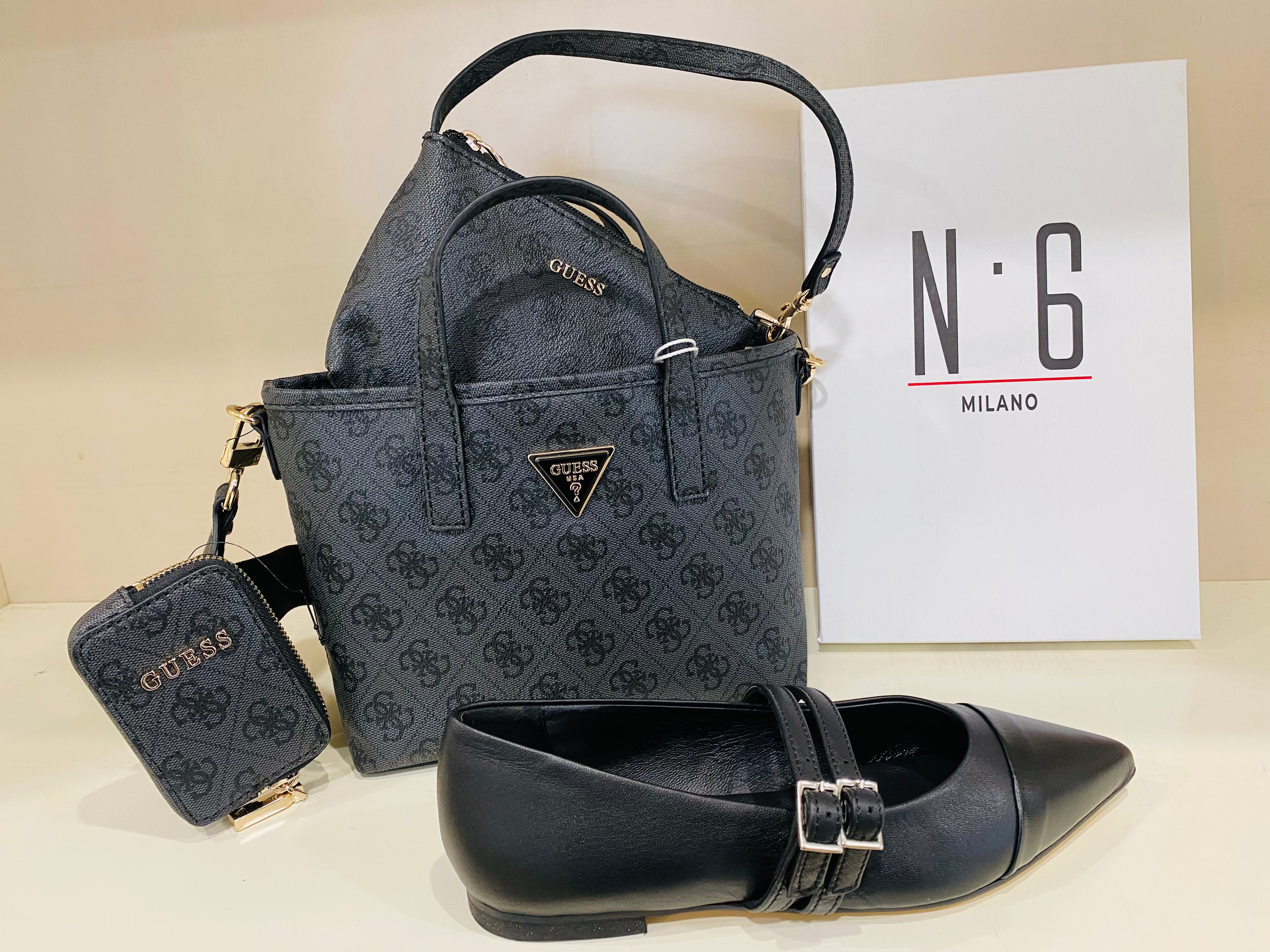 DM Delia 2253 dècolletè basso con doppia fibbia in pelle nero