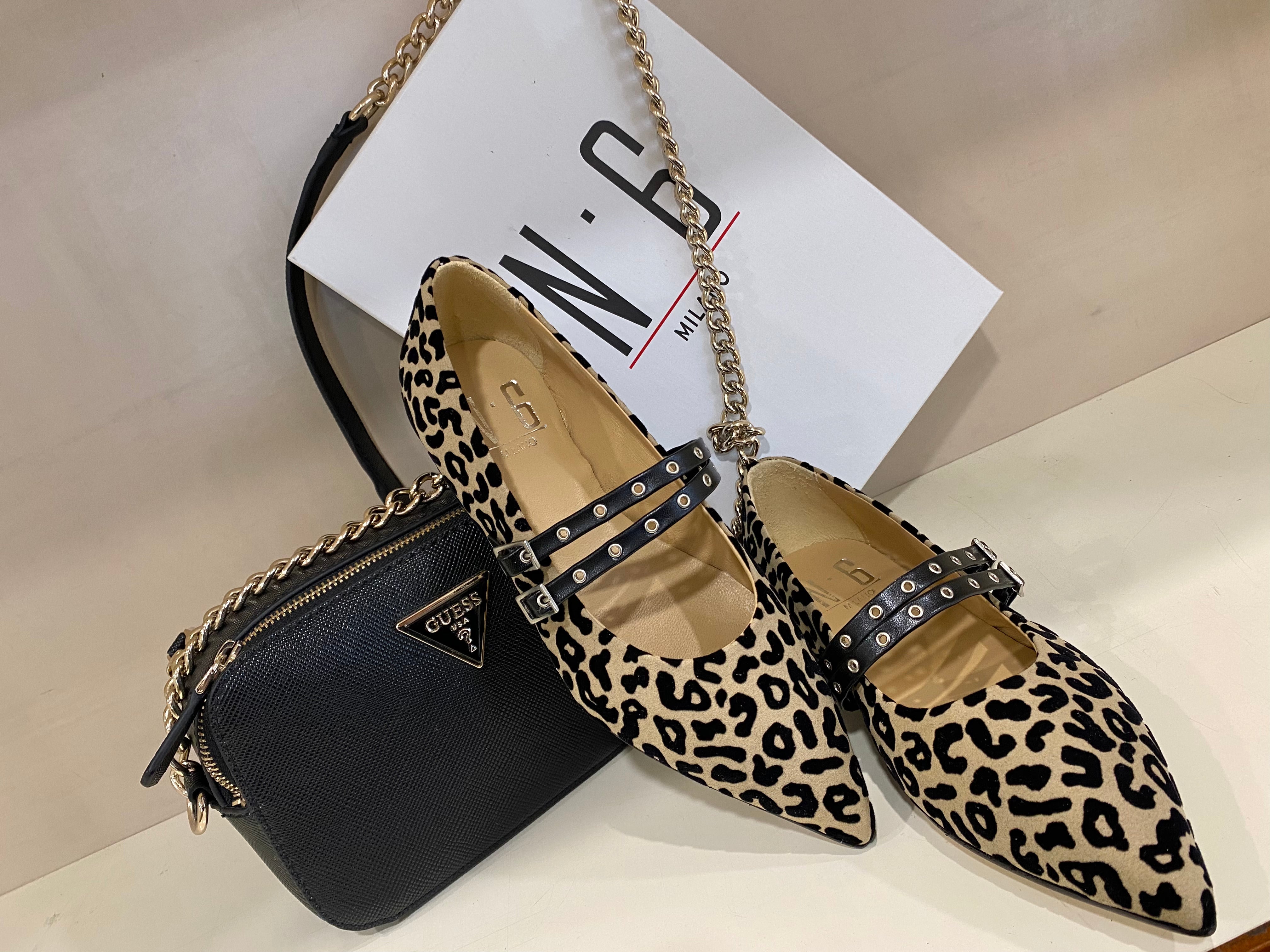 DM Delia 2369 dècolletè basso maculato beige/nero