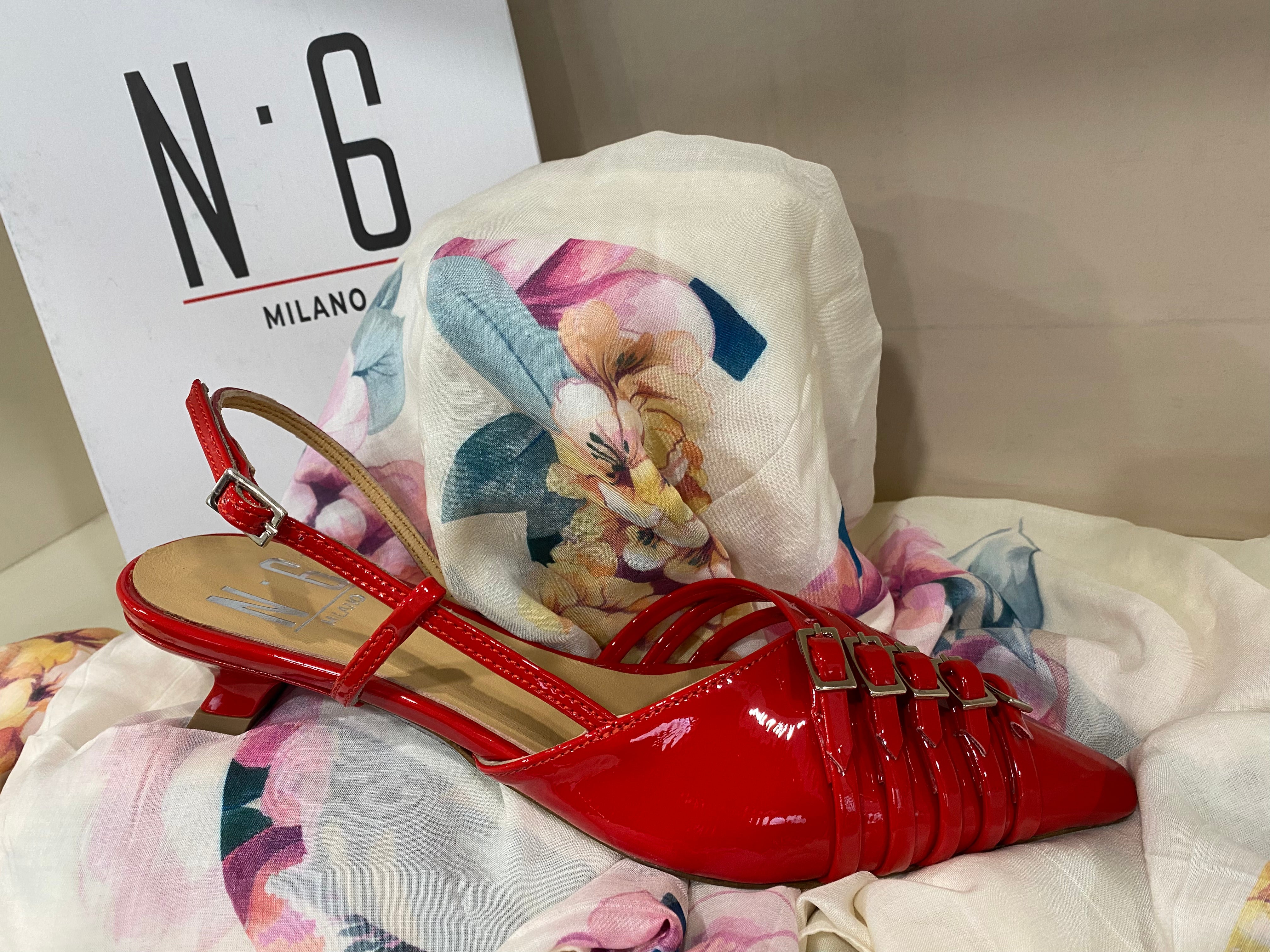 DM Edda 2285 slingback in vernice rossa