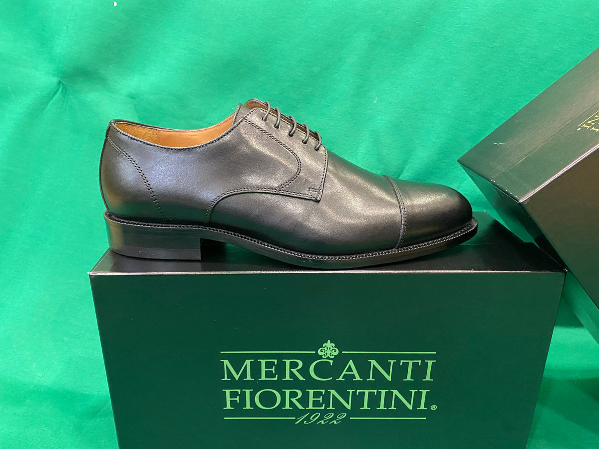 Mercanti Fiorentini 7243 derby puntina uomo in pelle nero