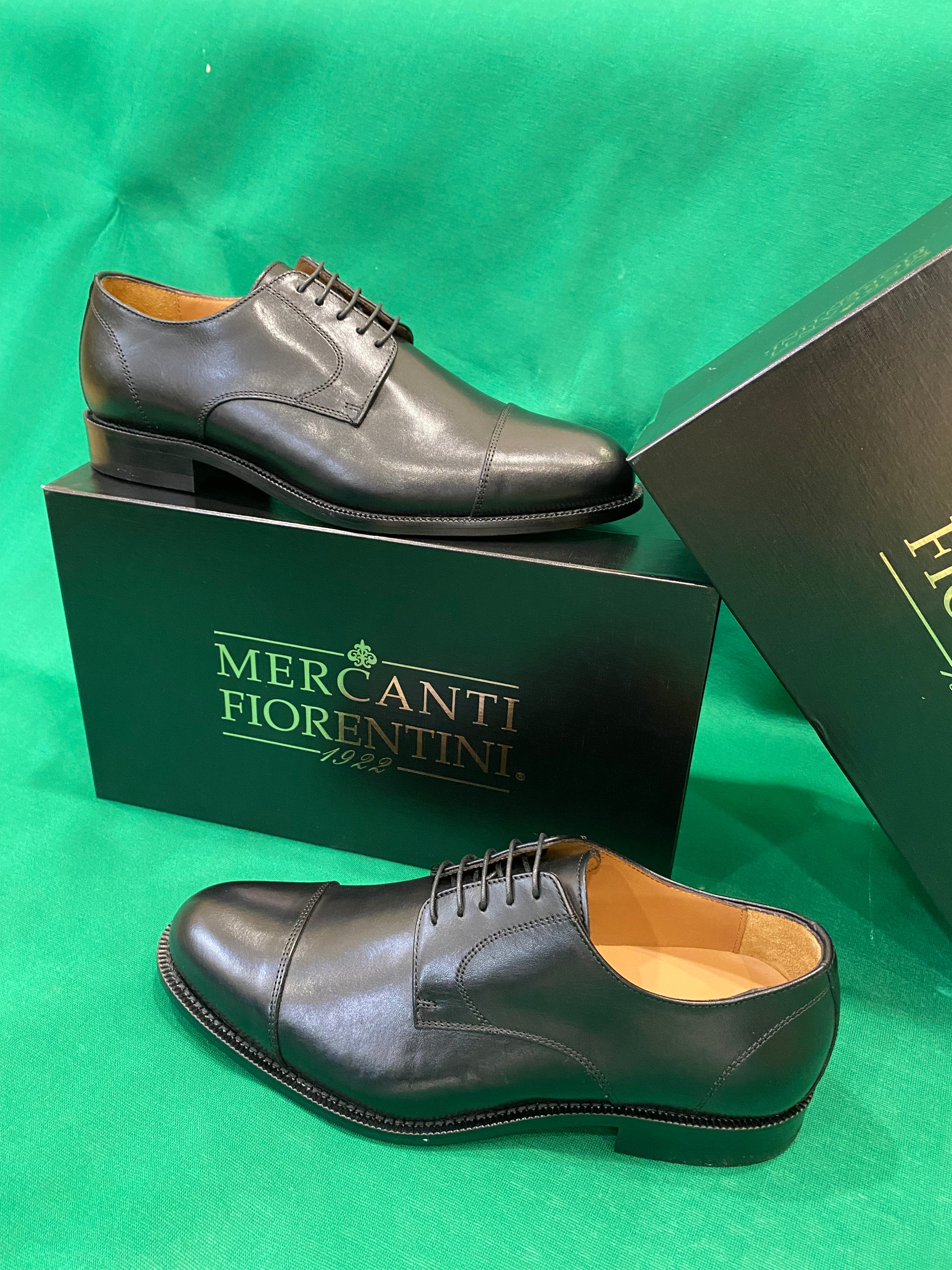 Mercanti Fiorentini 7243 derby puntina uomo in pelle nero