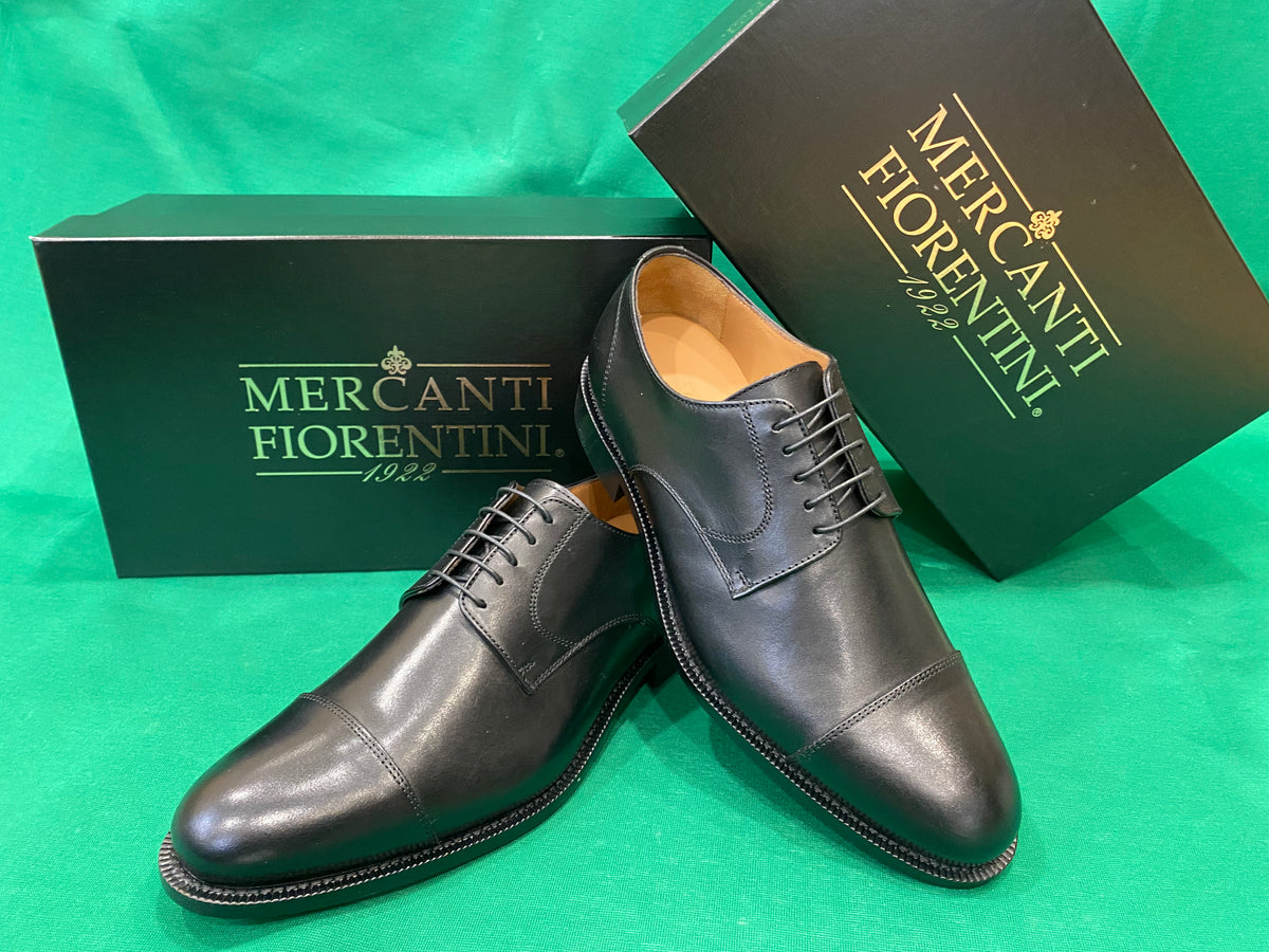 Mercanti Fiorentini 7243 derby puntina uomo in pelle nero
