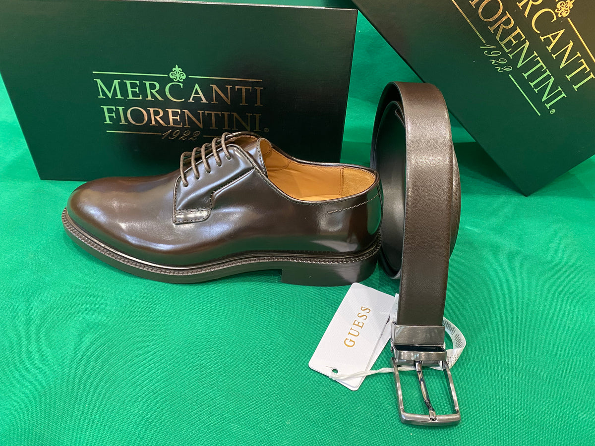 Mercanti Fiorentini 8097 derby in pelle abrasivata moro