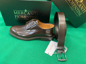 Mercanti Fiorentini 8097 derby in pelle abrasivata moro