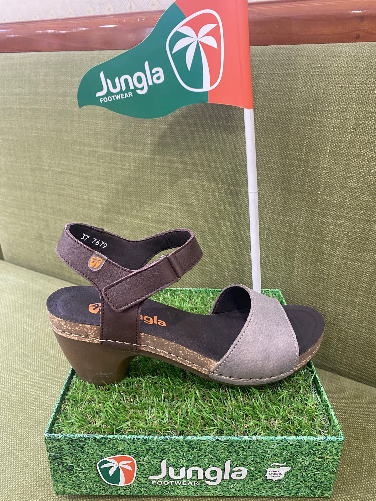 Jungla 7679 sandalo basso donna con fascia e cinturino grey