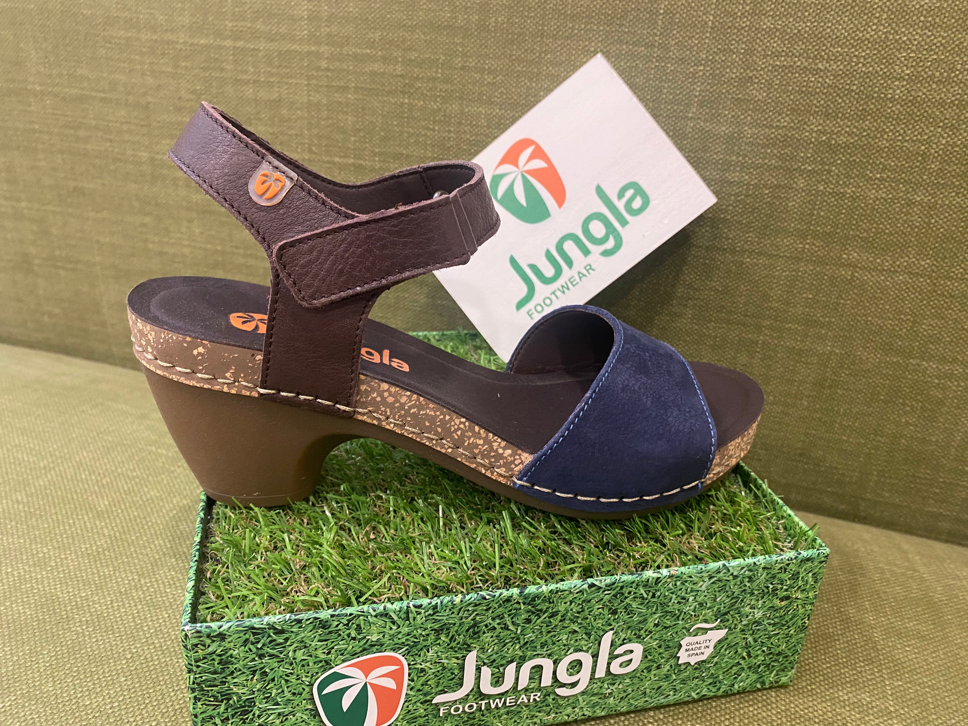 Jungla 7679 sandalo basso donna con fascia e cinturino blù