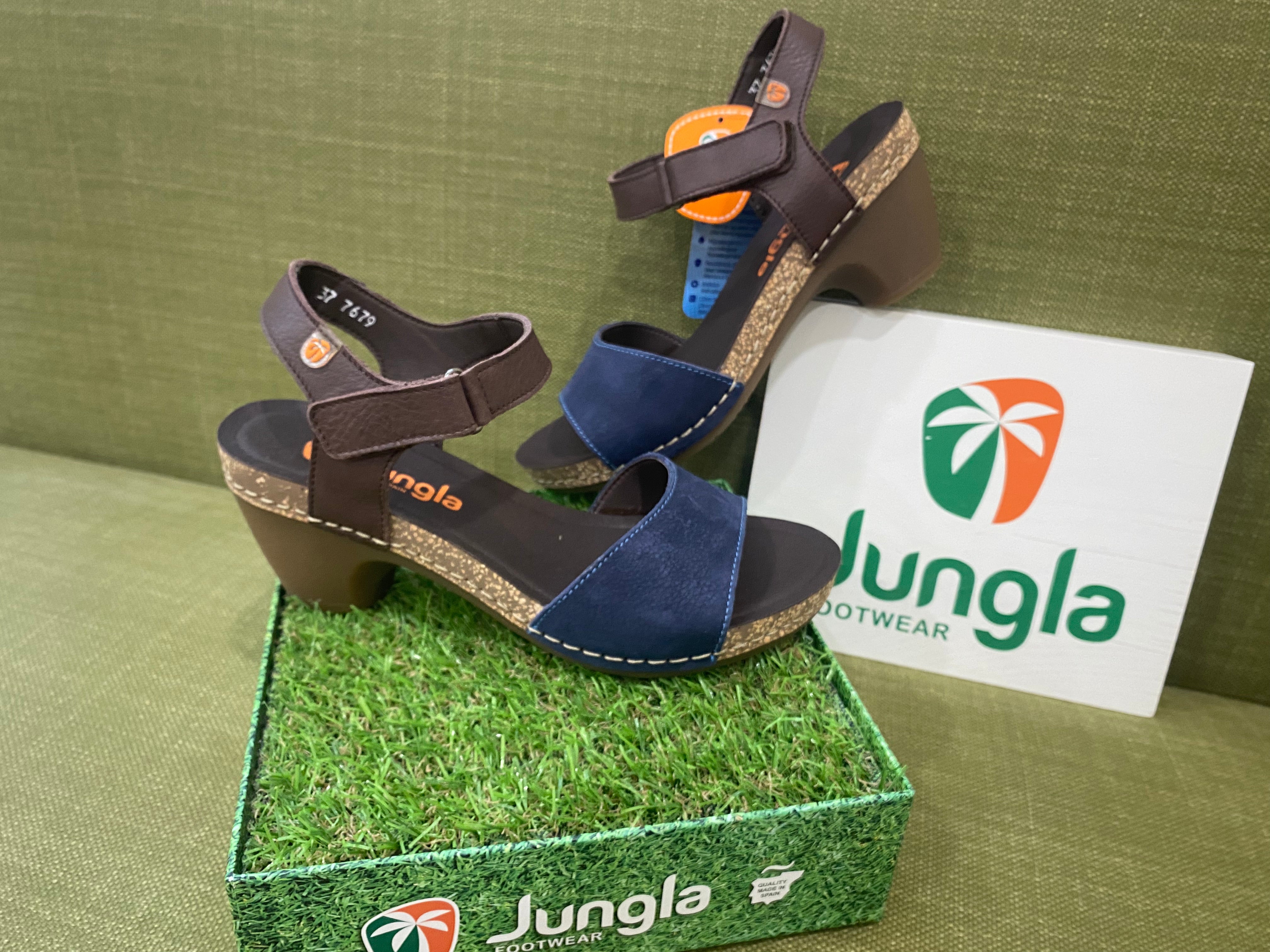 Jungla 7679 sandalo basso donna con fascia e cinturino blù