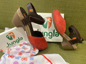 Jungla 7463 sabot con tomaia in nabuk rubino