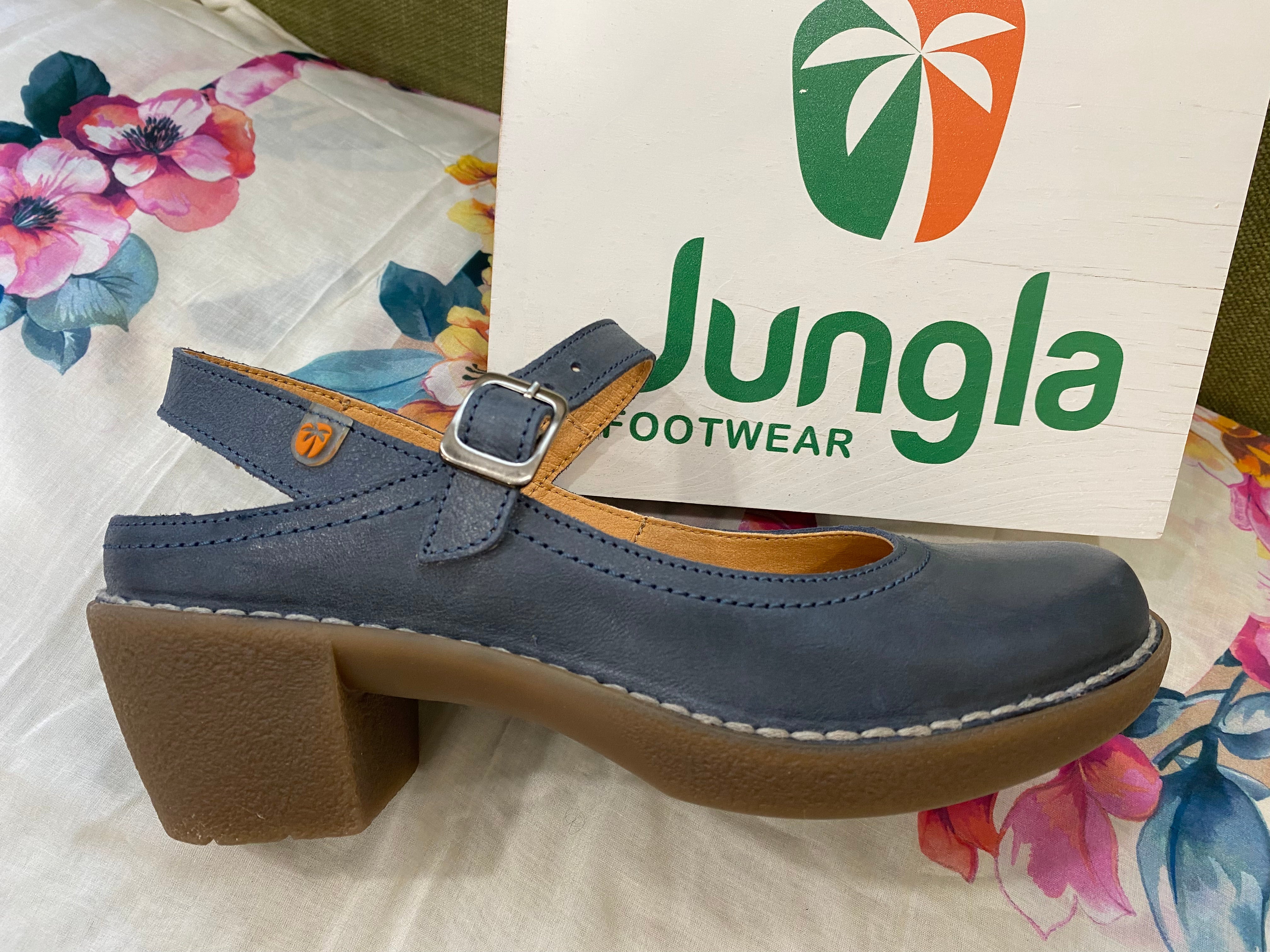 Jungla 8350 Mary-Jane a tacco medio in pelle color marino