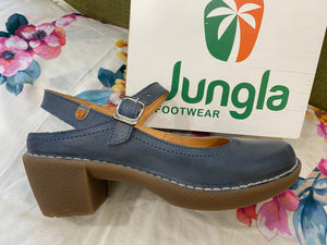 Jungla 8350 Mary-Jane a tacco medio in pelle color marino