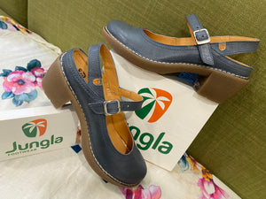 Jungla 8350 Mary-Jane a tacco medio in pelle color marino