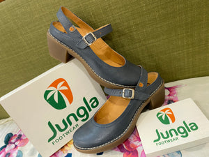 Jungla 8350 Mary-Jane a tacco medio in pelle color marino
