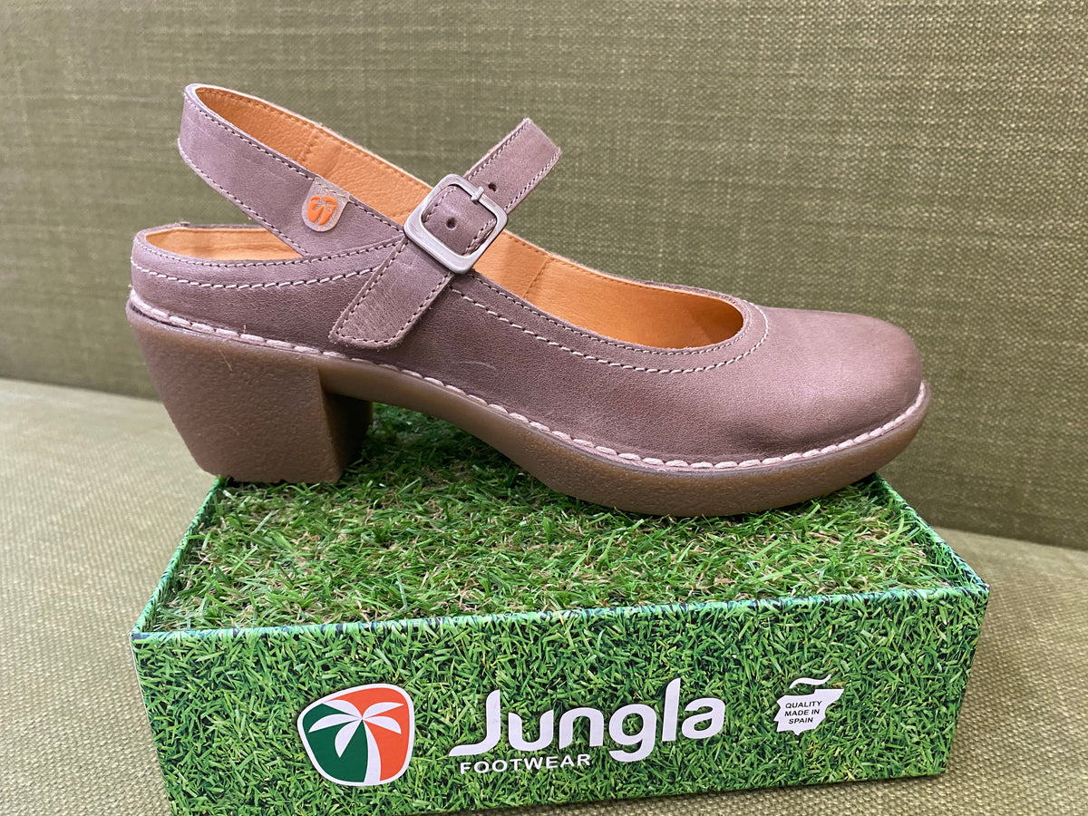 Jungla 8350 Mary-Jane a tacco medio in pelle color marrone