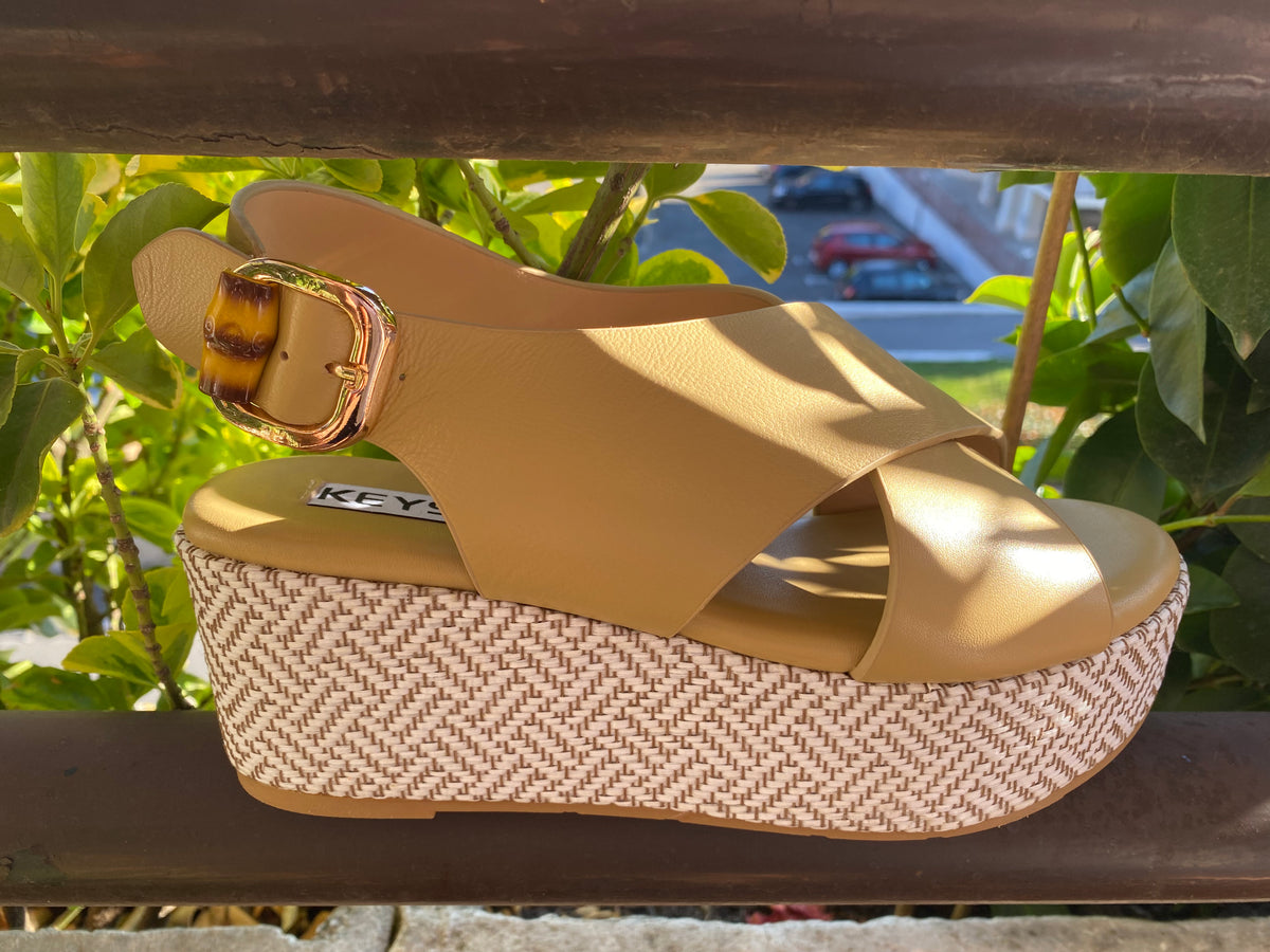 Keys K-11082 sandalo donna con zeppa Rope nocciola