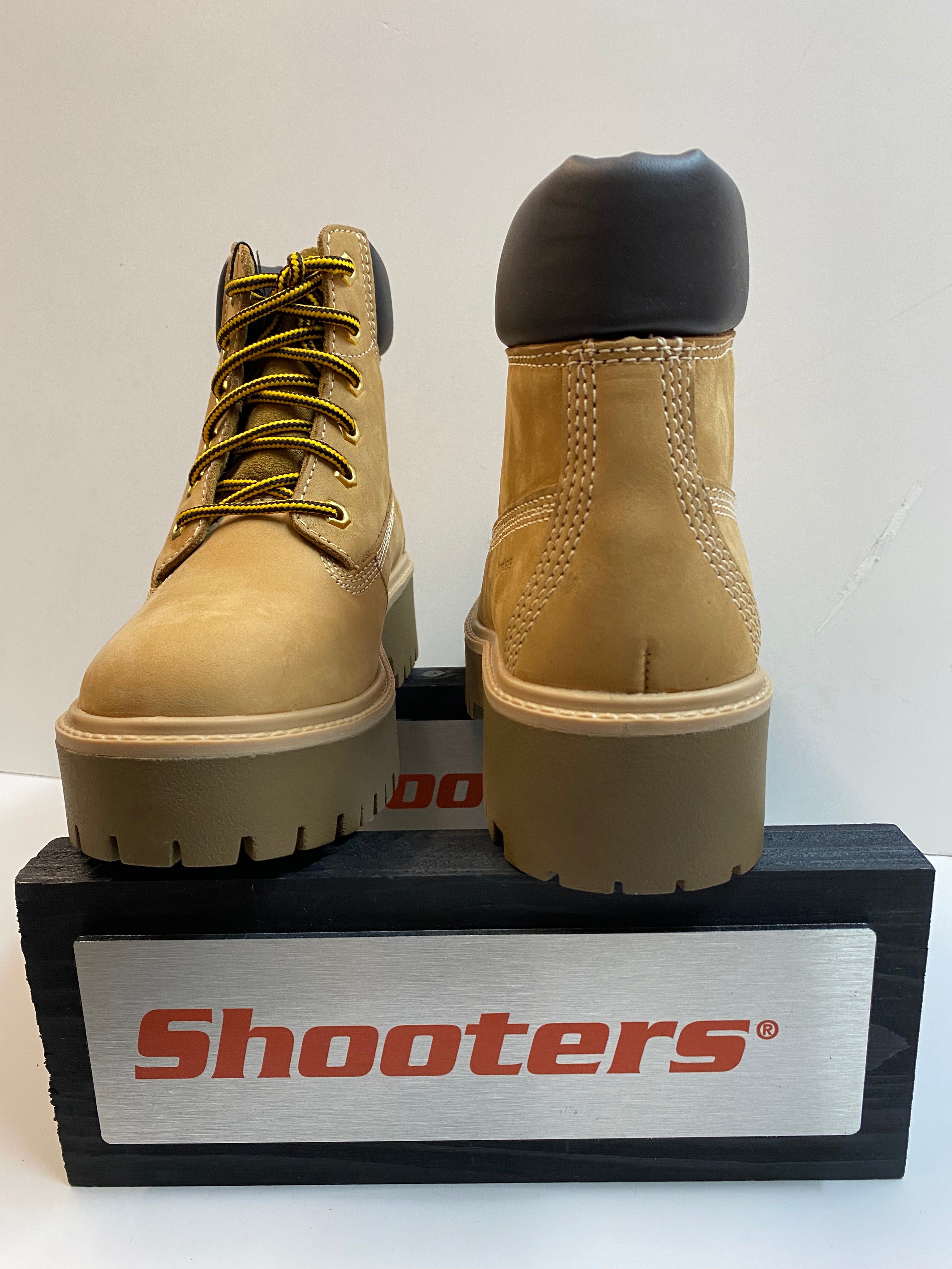 Shooters S22096-03 anfibi donna in pelle ingrassata gialla e fondo alto