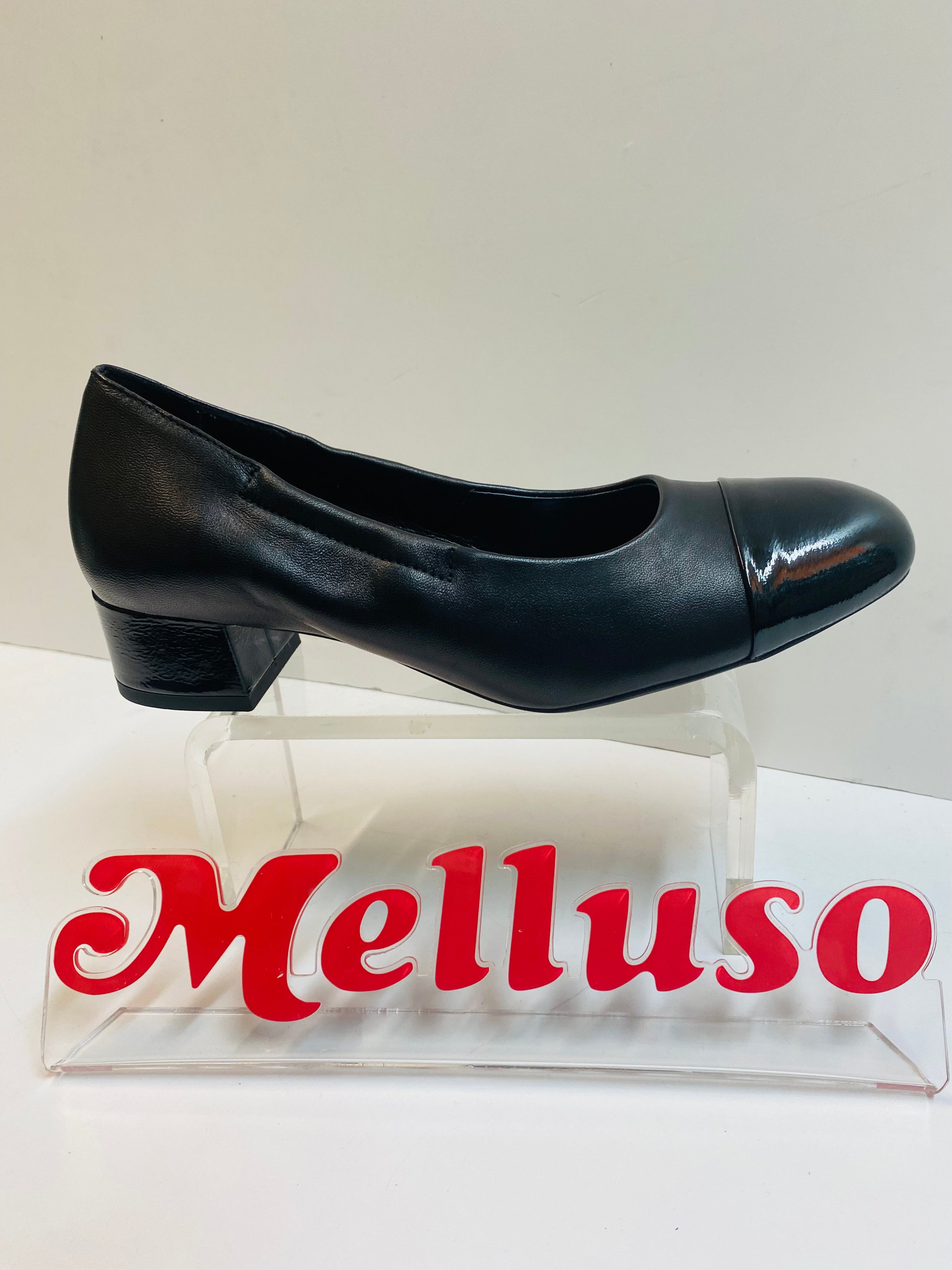 Melluso A262 dècolletè tacco 4 in pelle con puntina lucida nero
