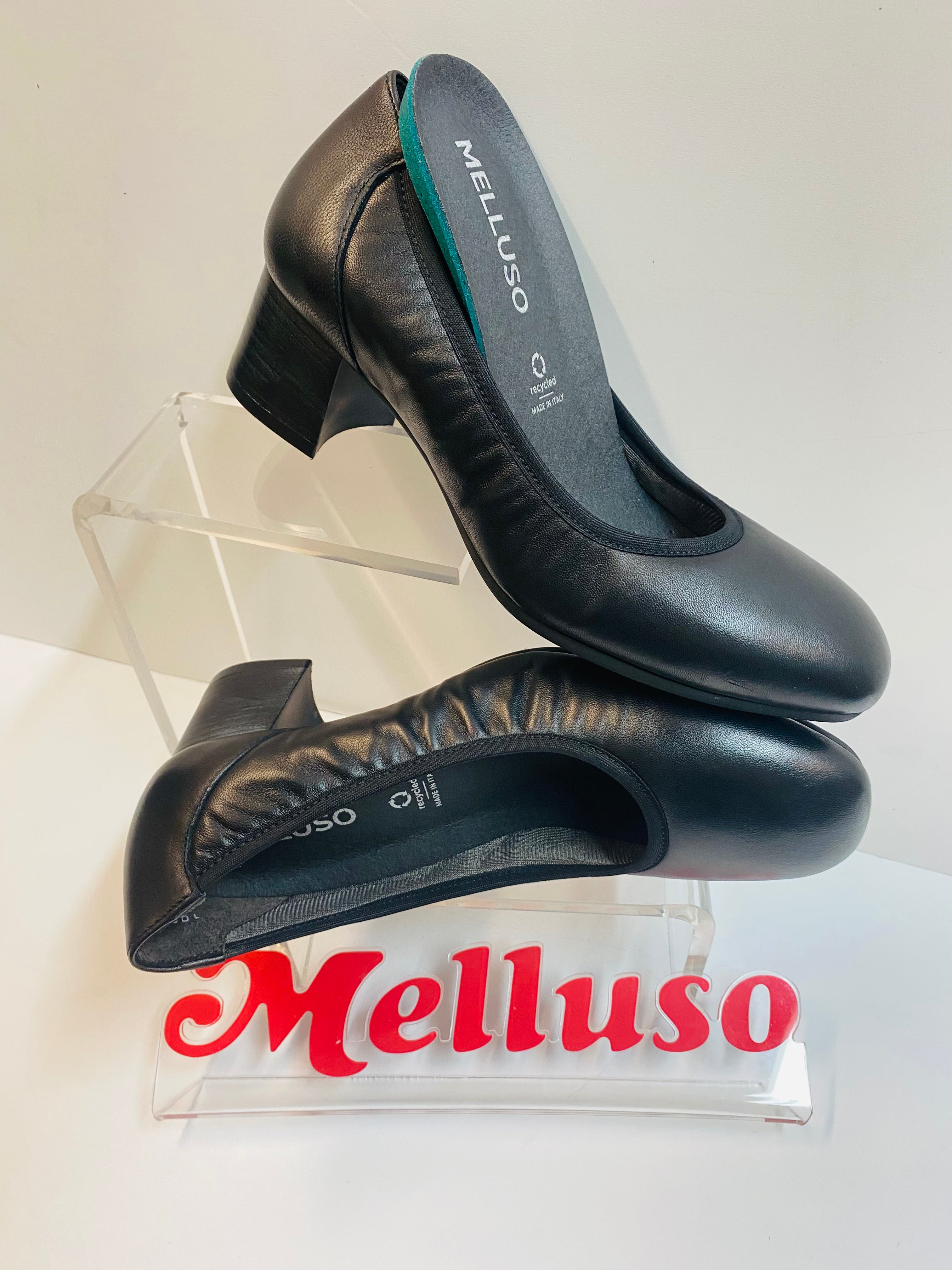 Melluso X5350 dècolletè in pelle nero con plantare estraibile